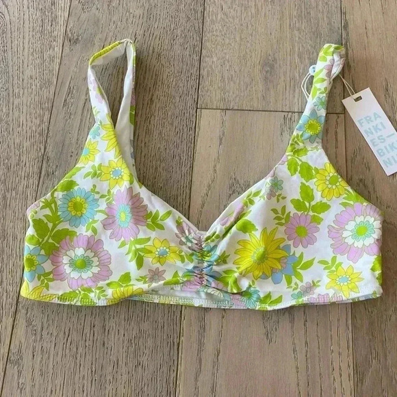 Frankie’s Bikinis Floral Dexter Top Small - Picture 1 of 5